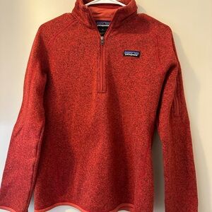Patagonia red heather quarter zip